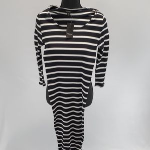 NWT Torrid Black/White Stripe Ribbed Bodycon